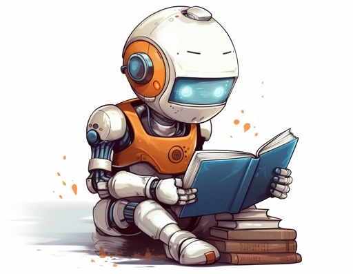 robot reading book